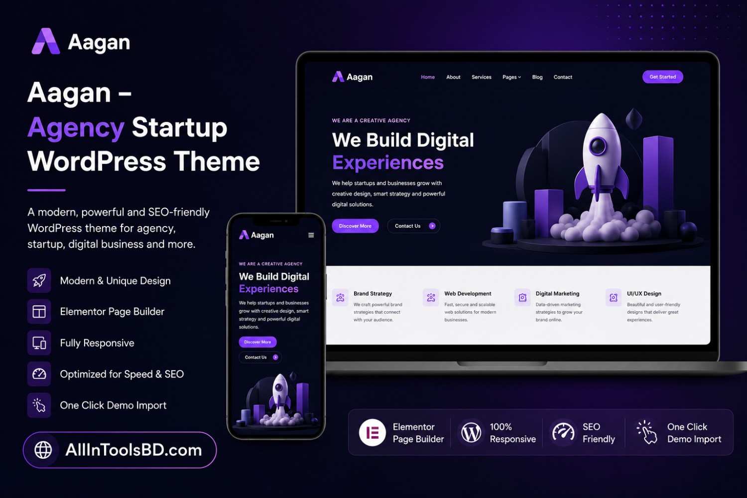 Aagan – Agency Startup WordPress Theme